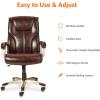 imageAmazon Basics Executive High Back Office Desk Chair Adjustable Height Tilt Swivel one Size WhitePewterBrownGold