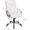 imageAmazon Basics Executive High Back Office Desk Chair Adjustable Height Tilt Swivel one Size WhitePewterWhite