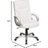 imageAmazon Basics Executive High Back Office Desk Chair Adjustable Height Tilt Swivel one Size WhitePewterWhite