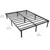 imageAmazon Basics Heavy Duty NonSlip Bed Frame with Steel Slats Easy Assembly  18quotH Queen BlackKing
