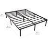 imageAmazon Basics Heavy Duty NonSlip Bed Frame with Steel Slats Easy Assembly  18quotH Queen BlackQueen