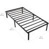 imageAmazon Basics Heavy Duty NonSlip Bed Frame with Steel Slats Easy Assembly  18quotH Queen BlackTwin
