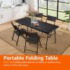 imageAmazon Basics Heavy Duty Portable Folding Table 6 ft with Carrying Handle Indoor ampamp Outdoor WhiteBlack
