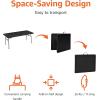 imageAmazon Basics Heavy Duty Portable Folding Table 6 ft with Carrying Handle Indoor ampamp Outdoor WhiteBlack