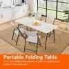 imageAmazon Basics Heavy Duty Portable Folding Table 6 ft with Carrying Handle Indoor ampamp Outdoor WhiteWhite