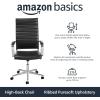 imageAmazon Basics HighBack Swivel Desk Chair Ergonomic Ribbed Faux Leather Upholstery Lumbar Support Home Modern Style Brick Red 2475quotD x 2325quotW x 4525quotHBlack