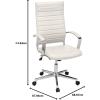 imageAmazon Basics HighBack Swivel Desk Chair Ergonomic Ribbed Faux Leather Upholstery Lumbar Support Home Modern Style Brick Red 2475quotD x 2325quotW x 4525quotHStunning White