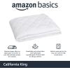 imageAmazon Basics Hypoallergenic Quilted Mattress Topper Pad Cover 18 Inches Deep Full WhiteCalifornia King