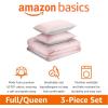 imageAmazon Basics Kids 3 Piece Cotton Reversible Comforter Set with Sham USTCP Certified Cotton FullQueen Unicorns and RainbowsCandy Pink and Grey