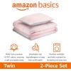 imageAmazon Basics Kids 3 Piece Cotton Reversible Comforter Set with Sham USTCP Certified Cotton FullQueen Unicorns and RainbowsCandy Pink and Grey