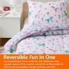imageAmazon Basics Kids 3 Piece Cotton Reversible Comforter Set with Sham USTCP Certified Cotton FullQueen Unicorns and RainbowsUnicorns and Rainbows
