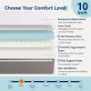 imageAmazon Basics Memory Foam Mattress Medium Firm 10 Inch Twin WhiteGreyFull
