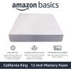 imageAmazon Basics Memory Foam Mattress Medium Firm Cooling Gel Full Size Mattress CertiPURUS Certified Foam 75 x 54 x 10 inches WhiteGrayCalifornia King