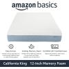 imageAmazon Basics Memory Foam Mattress Medium Firm Cooling Gel Full Size Mattress CertiPURUS Certified Foam 75 x 54 x 10 inches WhiteGrayCalifornia King