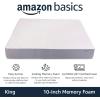 imageAmazon Basics Memory Foam Mattress Medium Firm Cooling Gel Full Size Mattress CertiPURUS Certified Foam 75 x 54 x 10 inches WhiteGrayKing