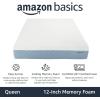 imageAmazon Basics Memory Foam Mattress Medium Firm Cooling Gel Full Size Mattress CertiPURUS Certified Foam 75 x 54 x 10 inches WhiteGrayQueen