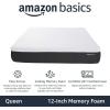 imageAmazon Basics Memory Foam Mattress Medium Firm Cooling Gel Full Size Mattress CertiPURUS Certified Foam 75 x 54 x 10 inches WhiteGrayQueen