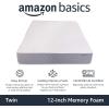 imageAmazon Basics Memory Foam Mattress Medium Firm Cooling Gel Full Size Mattress CertiPURUS Certified Foam 75 x 54 x 10 inches WhiteGrayTwin