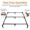 imageAmazon Basics Metal Twin Size Bed Frame 6Leg Base for Box Spring and Mattress Support ToolFree Easy Assembly BlackBlack