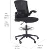 imageAmazon Basics MidBack Mesh Office Drafting Chair Stool with Adjustable Footrest FlipUp Arms BlackFlip up arms
