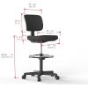 imageAmazon Basics MidBack Mesh Office Drafting Chair Stool with Adjustable Footrest FlipUp Arms BlackNo Arms