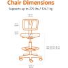 imageAmazon Basics MidBack Mesh Office Drafting Chair Stool with Adjustable Footrest FlipUp Arms BlackNo Arms