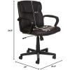imageAmazon Basics Office Computer Task Desk Chair with Padded Armrests MidBack Adjustable 360 Swivel Rolling 275 Pound Capacity 242quotD x 24quotW x 386quotH BIFMA Certified White Faux LeatherDark Brown