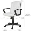 imageAmazon Basics Office Computer Task Desk Chair with Padded Armrests MidBack Adjustable 360 Swivel Rolling 275 Pound Capacity 242quotD x 24quotW x 386quotH BIFMA Certified White Faux LeatherWhite