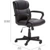 imageAmazon Basics Office Computer Task Desk Chair with Padded Armrests MidBack Adjustable 360 Swivel Rolling 275 Pound Capacity 242quotD x 24quotW x 386quotH BIFMA Certified White Faux LeatherBlack
