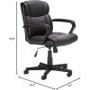 imageAmazon Basics Office Computer Task Desk Chair with Padded Armrests MidBack Adjustable 360 Swivel Rolling 275 Pound Capacity 242quotD x 24quotW x 386quotH BIFMA Certified White Faux LeatherBlack