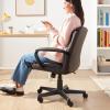imageAmazon Basics Office Computer Task Desk Chair with Padded Armrests MidBack Adjustable 360 Swivel Rolling 275 Pound Capacity 242quotD x 24quotW x 386quotH BIFMA Certified White Faux LeatherDark Brown