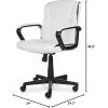 imageAmazon Basics Office Computer Task Desk Chair with Padded Armrests MidBack Adjustable 360 Swivel Rolling 275 Pound Capacity 242quotD x 24quotW x 386quotH BIFMA Certified White Faux LeatherWhite