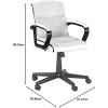 imageAmazon Basics Office Computer Task Desk Chair with Padded Armrests MidBack Adjustable 360 Swivel Rolling 275 Pound Capacity 242quotD x 24quotW x 386quotH BIFMA Certified White Faux LeatherWhite