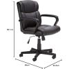 imageAmazon Basics Office Computer Task Desk Chair with Padded Armrests MidBack Adjustable 360 Swivel Rolling 275 Pound Capacity 242quotD x 24quotW x 386quotH BIFMA Certified White Faux LeatherBlack