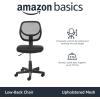 imageAmazon Basics Rolling Desk Chair Adjustable Low Back Padded Seat Breathable Mesh Swivel Black 2125quot D x 225quot W x 38quot HBlack