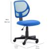 imageAmazon Basics Rolling Desk Chair Adjustable Low Back Padded Seat Breathable Mesh Swivel Black 2125quot D x 225quot W x 38quot HBlue