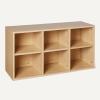 imageAmazon Basics Shoe Storage Bench with Cushion Shoe Rack 6 Cubbies Adjustable Shelves Oak FinishOak