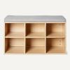 imageAmazon Basics Shoe Storage Bench with Cushion Shoe Rack 6 Cubbies Adjustable Shelves Oak FinishOak