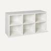 imageAmazon Basics Shoe Storage Bench with Cushion Shoe Rack 6 Cubbies Adjustable Shelves Oak FinishWhite