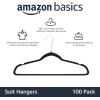 imageAmazon Basics Slim Velvet NonSlip SpaceSaving Suit Clothes Hangers Pack of 100 IvoryBeigeBlack