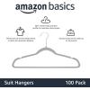 imageAmazon Basics Slim Velvet NonSlip SpaceSaving Suit Clothes Hangers Pack of 100 IvoryBeigeGraySilver