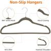 imageAmazon Basics Slim Velvet NonSlip SpaceSaving Suit Clothes Hangers Pack of 100 IvoryBeigeGraySilver