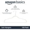 imageAmazon Basics Slim Velvet NonSlip SpaceSaving Suit Clothes Hangers Pack of 100 IvoryBeigeIvoryBeige
