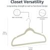 imageAmazon Basics Slim Velvet NonSlip SpaceSaving Suit Clothes Hangers Pack of 100 IvoryBeigeIvoryBeige