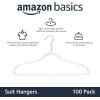 imageAmazon Basics Slim Velvet NonSlip SpaceSaving Suit Clothes Hangers Pack of 100 IvoryBeigeIvoryRose Gold