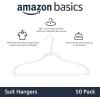 imageAmazon Basics Slim Velvet NonSlip SpaceSaving Suit Clothes Hangers Pack of 100 IvoryBeigeIvorySilver