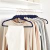 imageAmazon Basics Slim Velvet NonSlip SpaceSaving Suit Clothes Hangers Pack of 100 IvoryBeigeNavy BlueRose Gold