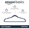imageAmazon Basics Slim Velvet NonSlip SpaceSaving Suit Clothes Hangers Pack of 100 IvoryBeigeNavy BlueSilver