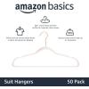 imageAmazon Basics Slim Velvet NonSlip Suit Clothes Hangers Pack of 50 Blush PinkRose GoldBlush PinkRose Gold