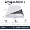 imageAmazon Basics Smart Box Spring Bed Base 5Inch Height Mattress Foundation ToolFree Easy Assembly Queen 79quotL x 595quotW x 5quotH WhiteQueen79L x 595W